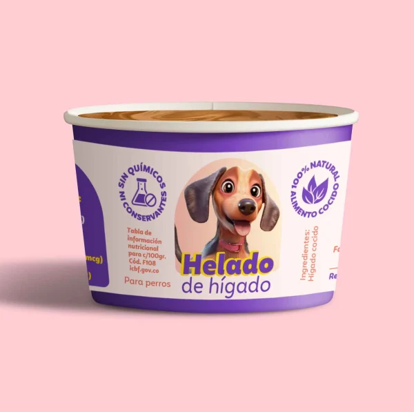 Helado para perro natural de hígado helado de carne